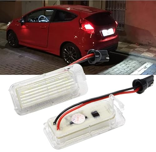 Car Passion Kit luci led targa compatibile con Ford Fiesta Focus Ecosport Kuga posteriori canbus NO ERRORE 18 SMD 6000K luce bianco ghiaccio placchetta lampada ricambio (Ford)