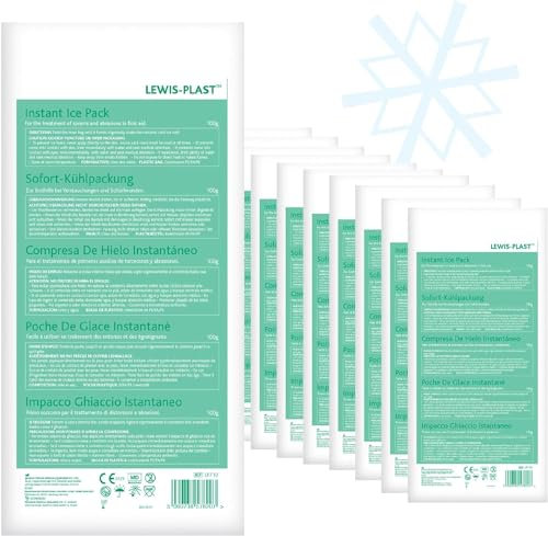 Lewis-Plast LP710-PACK OF 10 Reliance Medical Poche de Glace Instantanés Premium - pour Soulagement Rapide des Douleurs au Dos,Cou,Cheville,Entorses,Maux de Tête et Dents,Lot de 10 Compresses Froides