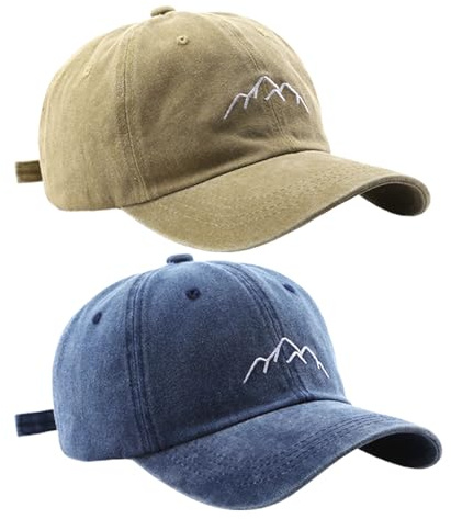 Gorras Vintage para Hombre, Algodón, Montaña Bordadas, Protección Solar