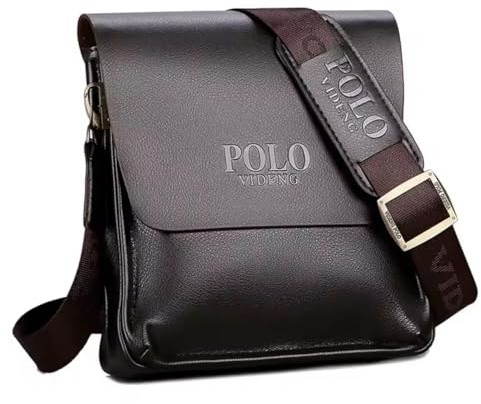 The leisure business single shoulder bag Polo vertical bag -Brown, Brown
