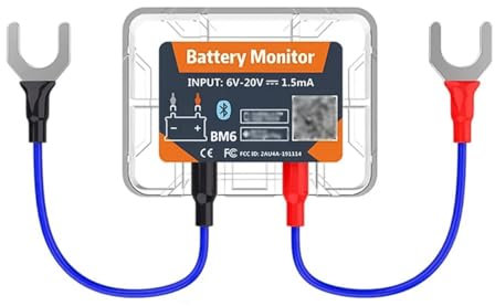 DollaTek Wireless Bluetooth 4.0 12V Car Battery Monitor Battery Tester Battery Load Tester Real Time View Battery Information for Motorhomes Motorcycles Boats Cars