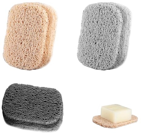 COZERI 6 Pièces Repose Savon,Économiseur de Savon, Supports de Savon Antidérapants en PVC, Séchage Rapide, Design Tissé Multi-Directionnel, pour Douche et Salle de Bain