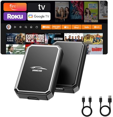 LAMTTO Car TV Mate, Adattatore Carplay Wireless per Carplay Cablato OEM, F-ire TV/Console di Gioco, HDMI Multimedia, Plug+Play, Modelli di Auto con CarPlay Cablato, iOS 10+, Tipo-C/USB