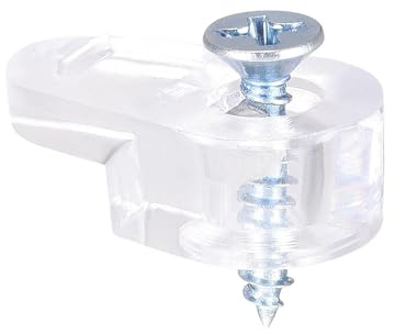 TA-VIGOR 100 set glashållarklämmor kit 20 mm x 11 mm, genomskinliga plastspegelhållare klämmor med skruvar, dörrskåp glasfästklämmor för 3-4 mm paneler, fästklämset för fönster, hyllor