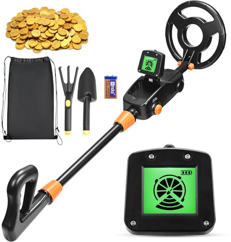Metalldetektor für Kinder, Metalldetektor, hohe Präzision, mit LCD-Display, Metalldetektor, sehr empfindlich, mit wasserdichter Suchspule für Kinder, Erkundung