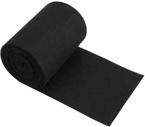 BENECREAT Rotolo di Feltro Nero 6m X 14cm, Tessuto In Feltro Non-woven per Patchwork, Cucito, Decorazione, Artigianato Fai Da Te, 1mm di Spessore