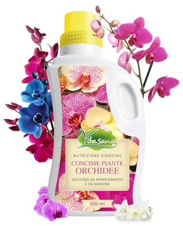 VitaSana Concime Liquido per Orchidee 500 ml – Fertilizzante con Formula Innovativa con Microelementi Chelati | Fioriture Prolungate, Sviluppo Radici | Per Orchidee da Interno e Giardino