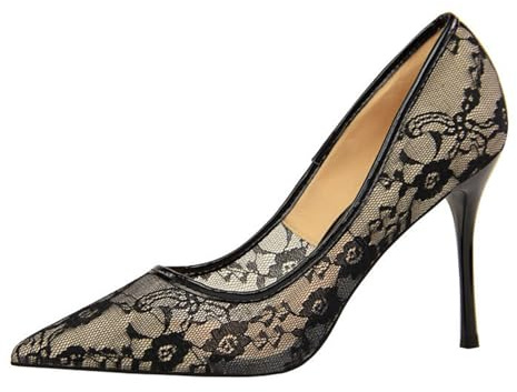 Mujer Zapatos de Tacón 9 CM Sexy Stilettos con Punta Aguda Elegantes Punta Fina para Fiestas y Bodas-Numeric_43