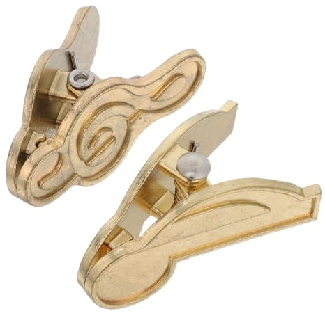 FUNNETOYU Clips para Páginas de Cuaderno de Metal Dorado, Set 2 Piezas (1 Clave de Sol 1 Nota Octava), Portapáginas Decorativos y Organizadores de Papel, Accesorios para Diario, Uso