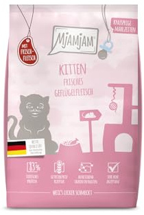 MjAMjAM - Crocchette premium per gatti - Pasti croccanti - Kitten - Carne di pollame fresca, confezione singola (1 x 1,5 kg), senza cereali