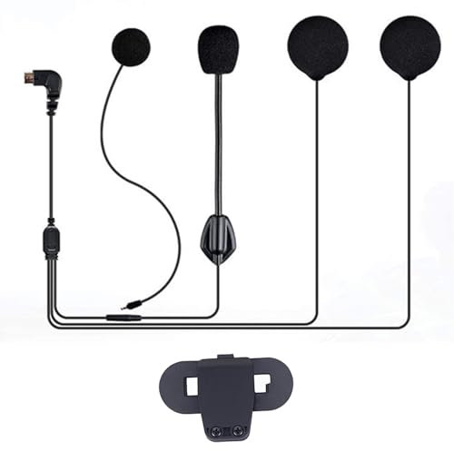 FreedConn Motorcycle helmet bluetooth intercom accessories,motorbike accessories including Microphone Headset & Clip Set,suit new version TCOM VB and TCOM SC TMAX,0.5m,Micro USB interface-5Pin