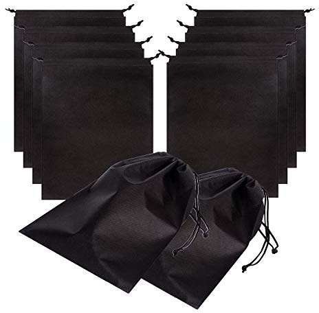 Set of 10 Jumbo Shoe Bags for Travel Non-Woven with Rope for Men and Women Large Shoes Pouch Storage Packing Organizers