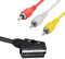 GELRHONR Scart a 3 RCA macho Cable, Scart de 20 pines a AV compuesto de audio/video con interruptor de entrada/salida, negro, 4.9 pies