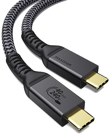 Maxonar Zertifiziert USB4 Kabel mit Thunderbolt 4 Kabel 1.2M,40Gbps Datenkabel,240W PD3.1 USB C Ladekabel,8K@60Hz 4K@120Hz HDR Videokabel, für iPhone 16/15, Galaxy, MacBook, SSD, Laptops, Monitor,Hub