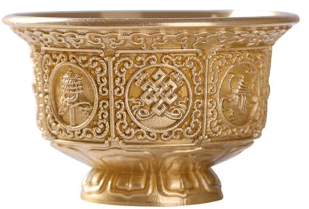 Vaso de agua bendita de agua bendita, cuenco de agua budista, cuenco para sacrificio de agua tibetano, recipiente para ofrendas religiosas, mini dispositivo de cobre
