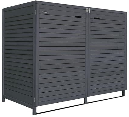 Mülltonnenbox Mülltonnenverkleidung ADRIA24 für 2 Tonnen240L imprägniert in anthrazit Müllcontainer Mülltonnenschrank Mülltonne