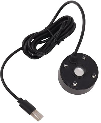 Ultra Sonic Mist Maker with Colorful LED Lights, 5V USB Mini Fogger for Indoor/Outdoor Ponds, Fish Tanks, Halloween Decor, Air Humidifier & Odor Filter, EcoFriendly Atomizer (Black)