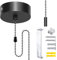 Bathroom Light Pull Cord Bathroom Lights Ceiling Waterproof Bathroom Accessory Set Pull Cord Light Switch Bathroom Black Pendant Light Fitting Bathroom Pull Cord Ceiling Switch String Shower-Black