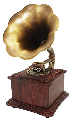 Vinylspelare Vintage, Retro Högtalare Skivspelare Radio Stereo Ljudbox Trådlös minihögtalare Big Horn Grammofon Grammofon