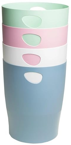 Exacompta - Ref 453303D - 1 Waste Paper Bin with Handles ECOBIN Autentik - Large Capacity 15 L - Dimensions 26.3 x 26.3 x 33.5 cm - Office or Home - Random
