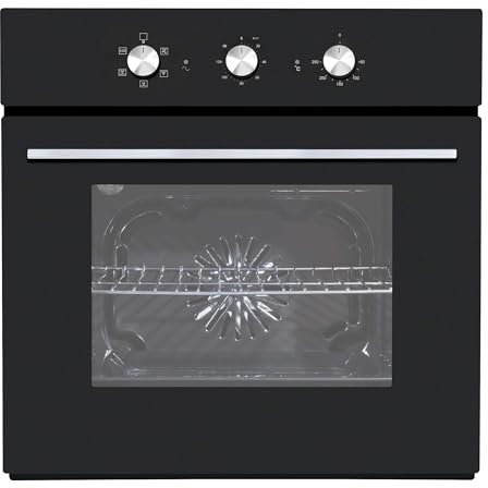 Baridi Built-In 5-Function Fan Assisted Electric Oven with Timer 60cm, 55L Capacity - Black - DH110