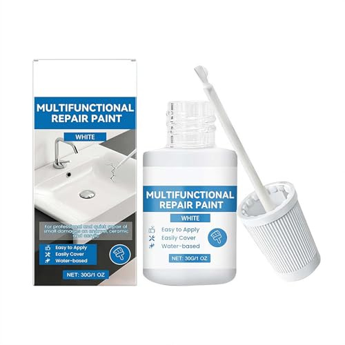 White Touch Up Paint,Multi-Surface Touch Up Paint Pen for Chips and Scratches,Fast Drying Wood Paint,Touch Up Paint for Both Interior and Exterior Use,for Bathtubs,Tiles and Sinks Scratches