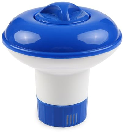 Dispensador flotante de tabletas de cloro de gran tamaño, soporte para tabletas de bromo, dispensador automático de piscina para piscina, spa, fuente inflable sobre el suelo