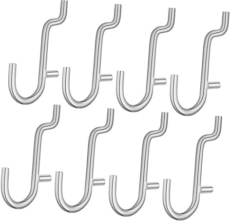 QUMIIRITY 20Pièces Crochets Métalliques pour Panneaux Perforés Accessoires Organisation pour Rangement Optimal Cuisine Bureau et Salle de Bain