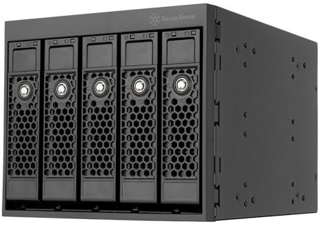 Silverstone SST-FS305B-E - Adattatore hot-swap SAS-12G/SATA da 6 Gbps da 5,25 a cinque alloggiamenti da 3,5, SST-FS305B-E (nero+nero)