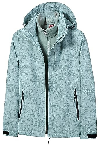 Veste imperméable 3 en 1 pour femme - Veste de pluie pour femme - Veste d'extérieur avec capuche - Veste de ski - Doublure chaude - Veste fonctionnelle - Grandes tailles - Manteau d'hiver léger