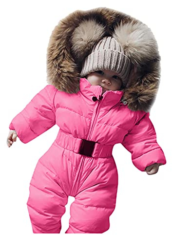 Generisch 2026 Con Traje De Nieve Infantil Chaquetas Abrigo Bebé Mono Cálido Ropa Exterior Chaqueta, Rosa intenso., 3-6 meses