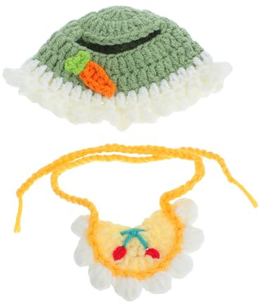 Milisten Tête Tissée et Bavoir pour Poupées Chapeau Miniature pour Cosplay Fêtes et Décorations Compatible