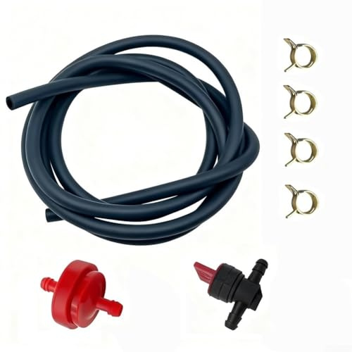 Kit de línea de cortacésped con filtro en línea y válvula de cierre para motor pequeño, juego de tubos de repuesto para tractor de jardín, alimentación al aire libre