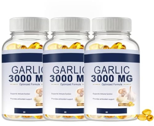Luktfri lagrad vitlöksolja| Stöd naturliga energinivåer och immunförsvar|60 count,3pcs