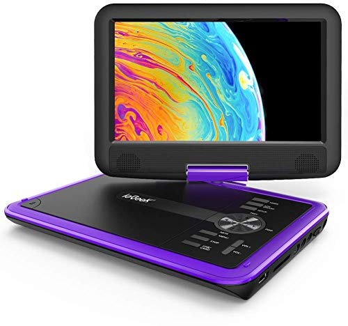 ieGeek 11.5 Portable DVD Player for Kids and Car, 9.5 Eye-Protective Screen with 5 Hours Rechargeable Battery, Support Sync TV/USB/SD Card and Multiple Disc Formats, Regions Free - Purple