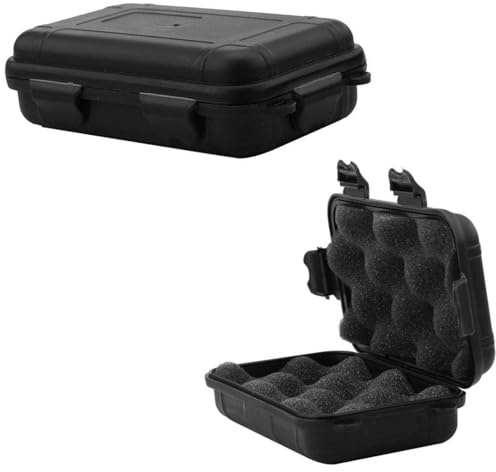 VIFER Stoßfeste Aufbewahrungsbox für den Außenbereich, wasserdicht, versiegelt, Hartschale, stoßfest, für Luft, Camping, Wandern, Angeln, Survival, im Freien (S-schwarz)