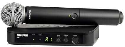 Shure BLX24/SM58 Wireless Microphone System - 14-Hour Battery Life, 300 ft Range, UHF | Includes SM58 Handheld Vocal Mic, Single Channel Receiver | J11 Band (BLX24/SM58-J11)