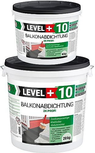 Balkongtätning 30 kg, flexibelt tätningslam 2K, tätning, terrass, balkonger, källare, dusch, badrum, pool, RM10