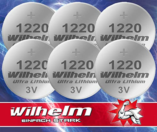 6X CR1220 CR 1220 Wilhelm Lithium Knopfzelle 3V 40mAh ø12x2,0mm Batterie DL1220