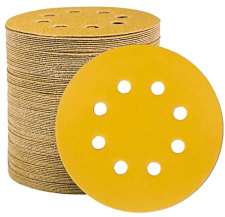STEBRUAM Slippapper slipskivor 125 mm, 100 slipskivor slipmaskin rund slipmaskin 8 hål korn 240 för slipning polering
