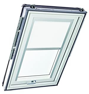 Original Roto Rollo Exclusiv ZRE für Roto Dachfenster - Führungsschiene Silber - Manuelle Bedienung - Tageslichtrollo Baureihe Designo R6/R8, i8 und Classic 64/84 - Größe 134/140 | 13/14 - Farbe Weiß