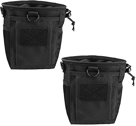 MAGARROW Ttaktisch Molle Beutel mit Kordelzug Kleine Gürteltasche Gürtel Tasche Tragbare Multifunktionale Kordelzug Halter Zubehör (Schwarz 2-Pack)
