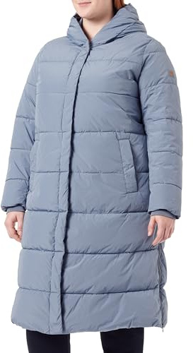 camel active Damen Langer Puffermantel aus recyceltem Polyester Hellblau, womenswear-36