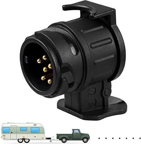 Xastro Impermeabile Adattatore 13 a 7 Poli - 13 TO 7 - per Gancio di Traino - 13 Poli da un'auto, collegati a Una Presa a 7 Poli su Un rimorchio o Un portabici
