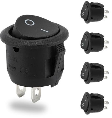 5-Stück Kippschalter 12V,Wippschalter 12V Kippschalter,Ein Aus Schalter 12 Volt Schalter,Mini Auto Switches,für Ausschalter,On Off Switch,2 Poliger Mikroschalter,Ein-Aus-Kippschalter,Tastschalter