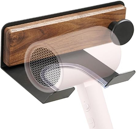 Soporte de pared para secador de pelo, estante para secador de pelo de baño, soporte multifuncional para secador de pelo, montado en la pared