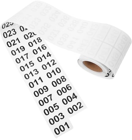 NUOBESTY 2 Rollen Aufkleber Kontrolle Nummer einfügen Verschieben von Etiketten seriell inventaretiketten zahlen sticker Drucker deko nützliche Zahlenpaster Pastoren für Hausnummern Weiß