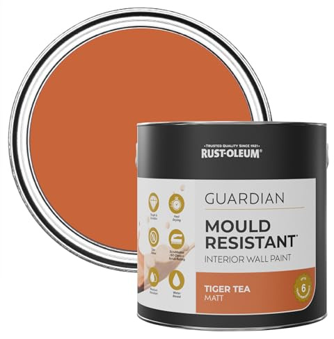 Rust-Oleum Orange Guardian Mould Resistant Wall Paint - Tiger Tea 2.5L
