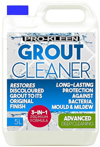 Pro-Kleen Grout Cleaner 5L - Removes Bacteria, Mould & Mildew - Restores Original Colour - Provides Long-Lasting Protection for Bathrooms, Kitchens & More
