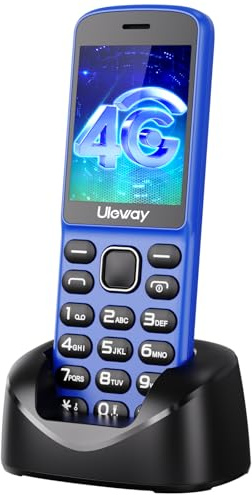 uleway 4G Volte Kabelloses Haustelefon und Seniorenhandy 2-in-1, Entsperrtes Handy mit Bluetooth, SIM-Karte Nötig, 1400 mAh Akku, Ideal für Senioren und als Ersatzgerät (Blau)